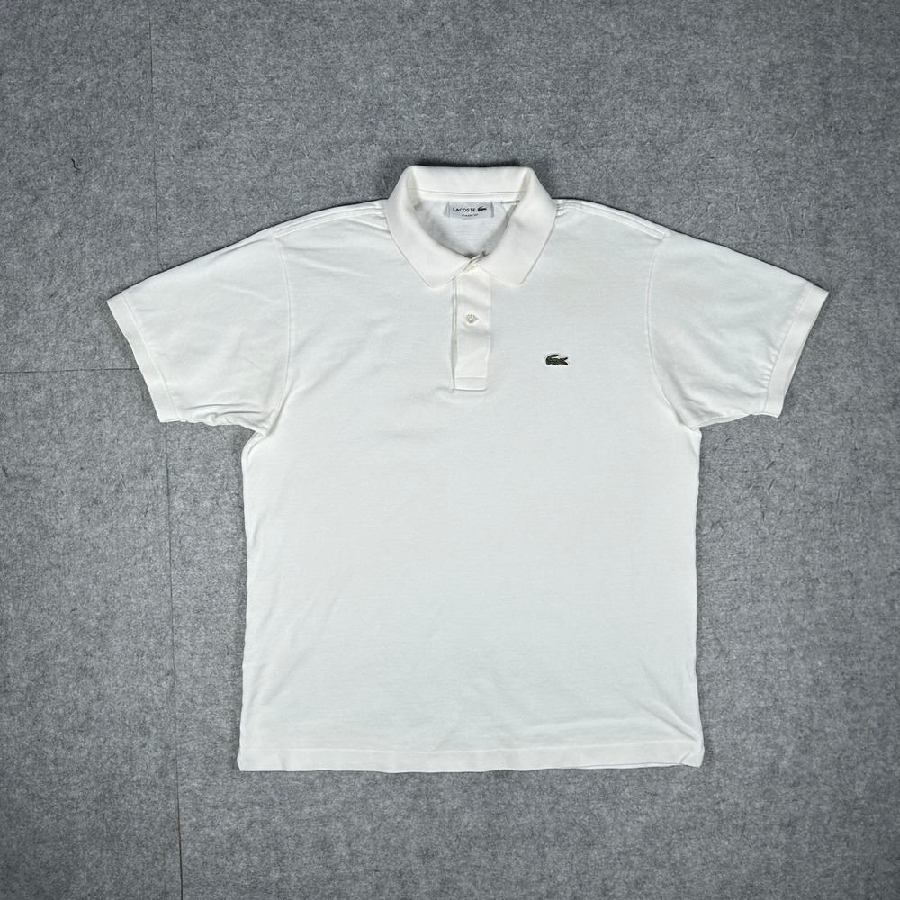 Lacoste Polo Shirt Mens XL White Classic Fit Short Sleeve Pique Cotton Casual